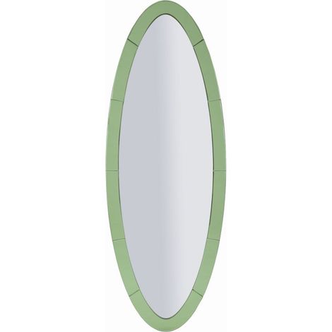 Specchio da parete Oslo ovale con cornice specchio verde 42,5x137,5 cm