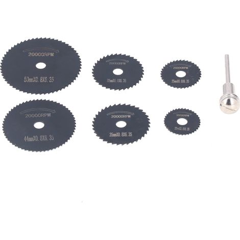 6 Lames de scie circulaire HSS acier rapide, disques de coupe pour perceuse, queue de 3,2mm (1/5)