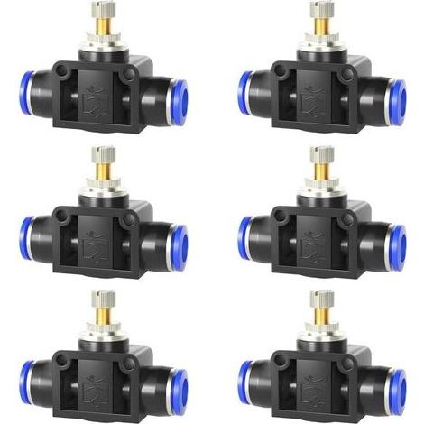 6 Pièces Vanne Contrôle Pneumatique 6 mm, Clapet Triangulaire Réglable Bidirectionnel, Vanne Papillon pour Conduites de Gaz de Commande (1/5)