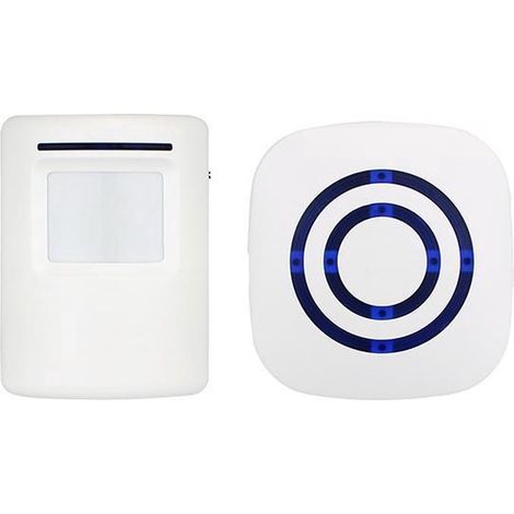 Allarme d'ingresso wireless - Allarme di accesso - Campanello per negozi - Rilevatore di movimento con sensore - Adatto per negozi e abitazioni - Bianco (1/5)