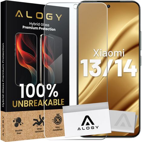 Vetro infrangibile per Xiaomi 13/14 per lo schermo ibrido Alogy Flexi Glass 9H Compatibile con le custodie piatto per lo schermo (1/5)