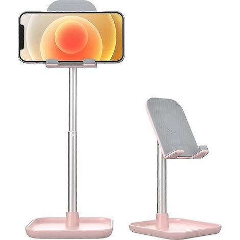 Support de téléphone, support de bureau réglable pour téléphone, support de tablette en aluminium à angle et hauteur réglables, compatible avec les smartphones et autres appareils de 4 à 13 pouces (pi (1/5)