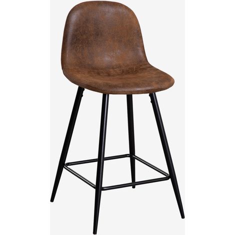 Taburete alto en polipiel Glamm SKLUM   Café Vintage  Negro    ↑65 cm (1/5)