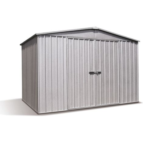 FOREST STYLE - Cobertizo de Jardín de Metal Fraser 10,9 m² (3,10 x 3,76 x 2,06 m) – Sistema de Montaje por Clip – Acero Galvanizado – Resistente a los Rayos UV – Estructura Reforzada (1/2)