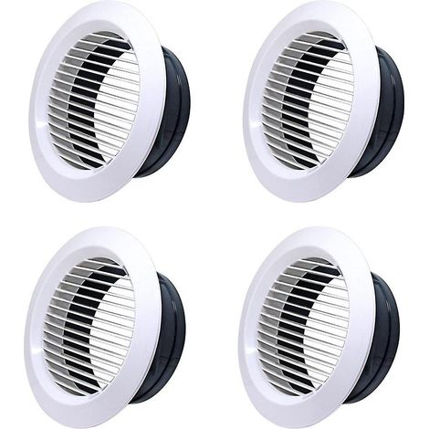 Grilles d'aération rondes pour système de ventilation intérieure - Plastique, 118 mm, lot de 4 (1/5)