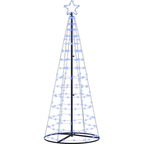 LED-Weihnachtsbaum EKENAS 250 cm 390 LEDs Blau Stahl Blau vidaXL (1/5)