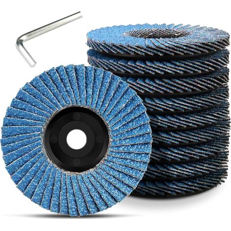 8 Pièces Disques Abrasifs à Lamelles, Disque Meuleuse 75mm, Disque Meuleuse Grain 40/60/80/120, Disque a Lamelles Disque Abrasif, Pour Meuleuses D'Angle Disque Lamelles 3 In, Bleu (Avec Clé)