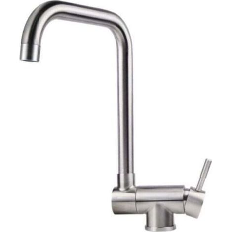 Foldable Kitchen Faucet, Stainless Steel Folding Sink Mixer Tap for Window Installation, 360° Swivel Sink Faucet with Brushed Finish (1/4)