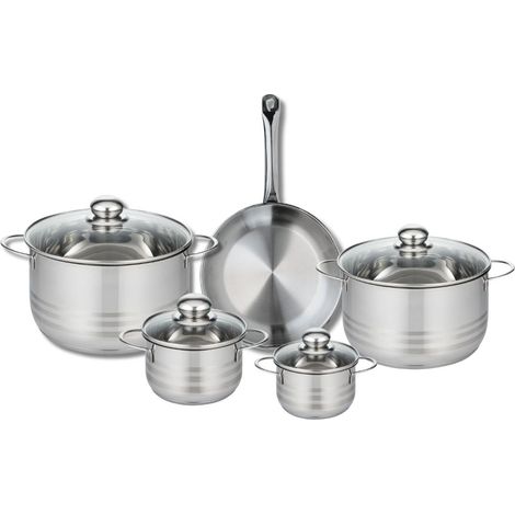 Ensemble de 1 Poêle de cuisson 24 cm et 4 faitouts 12, 14, 20 et 24 cm Elo Profi Brillant (1/5)