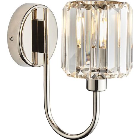 Endon Berenice Lampada da parete con paralume in vetro Nichel brillante (1/5)