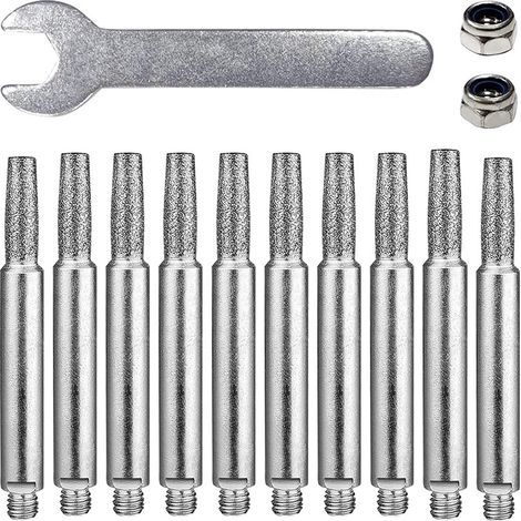 Afilador de motosierra de carburo de tungsteno, 3 tamaños diferentes: 4 mm, 5 mm, 6 mm, kit de motosierra con fresas de alta dureza para motosierras de 8 a 22 pulgadas (5,5 mm, plateado) (1/5)