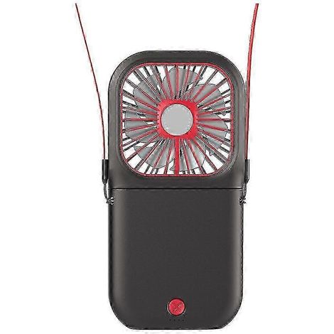 Mini ventilateur de cou format nomade, à faible bruit, repliable, rechargeable par USB (noir) (1/3)
