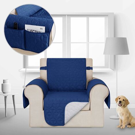 Housse de Canapé 1 Place pour Salon Matelasse Jeté de Canapé Protège Canapé 54x190cm Bleu (1/5)