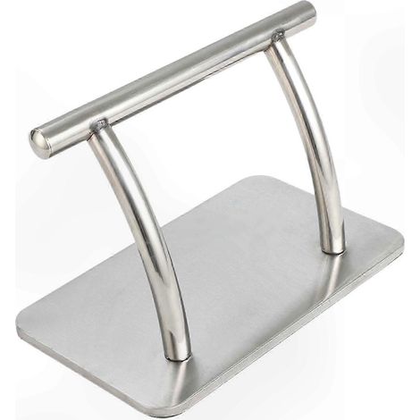 Tabouret en acier inoxydable argenté pour accessoires de shampoing de salon de coiffure (1/5)