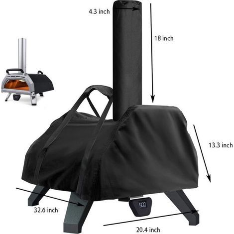 Housse de protection pour four à pizza, housse de transport adaptée pour Karu 16, housse de four résistante à l'eau et à la poussière, noire (32,6 x 20,4 x 13,3 pouces) (1/3)
