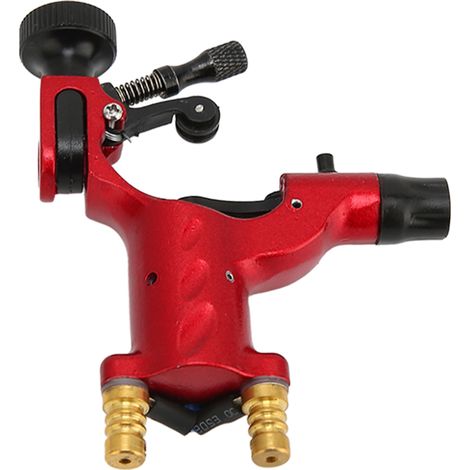Machine à tatouer professionnelle portable en alliage d'aluminium pour tatoueurs, avec moteur de traçage et d'ombrage, rouge. (1/5)
