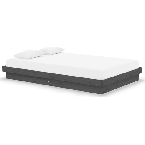 Maison Exclusive - Massivholzbett Grau 120x190 cm