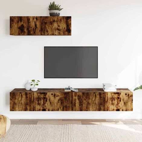 Ensemble de meubles TV 3 pcs pour Salon - Armoire TV Chêne fumé Bois d'ingénierie BV118175 - BonneVie (1/5)