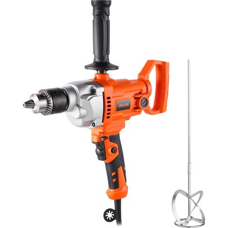 VEVOR Trapano Miscelatore Elettrico 12,7 mm 1100 W con Agitatore per Miscelazione 850 giri/min 3,2 A Trapano Miscelatore con Impugnatura a D per Foratura e Miscelazione per Cemento (1/5)
