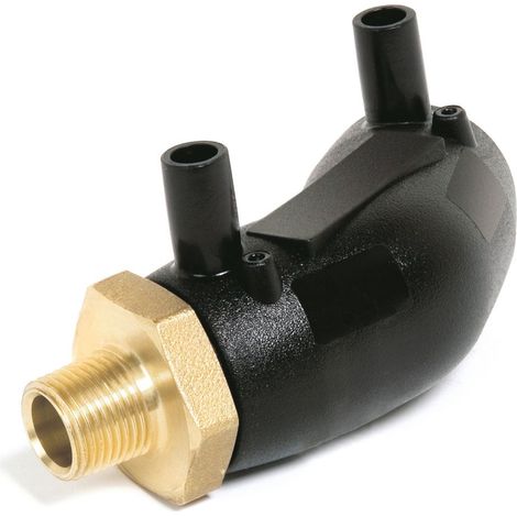 SMARTFUSE Übergangswinkel AG Messing 75 - R 2, PE 100, 45 Grad, schwarz (1/2)
