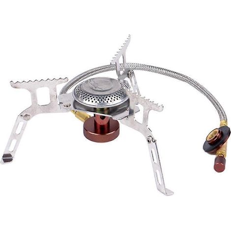 Réchaud de camping à gaz coupe-vent, briquet, équipement de randonnée, bouteille de propane, barbecue, réchaud de pique-nique pliable, outils (1/5)