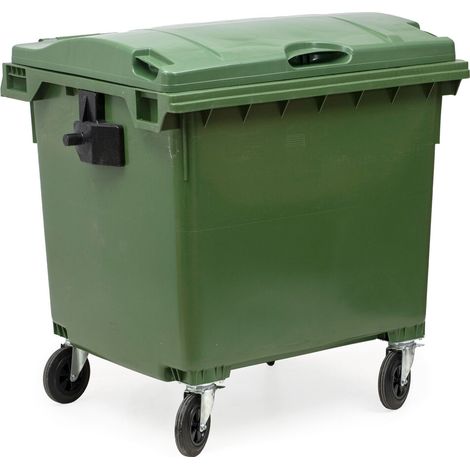Contenedor de basura verde 1000 litros con 4 ruedas (1/4)