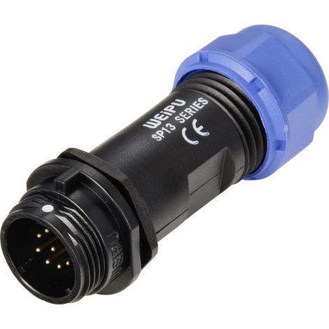 Weipu SP1311 Runder Stecker schwarz 9 Pole IP68 (1/4)