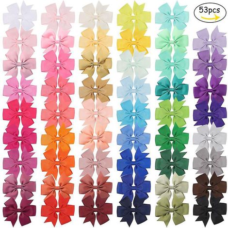 53 Pcs Barrettes Cheveux En Forme De Noeud Papillon Pinces Cheveux Pingle Cheveux Cheveux Arc Clips De Cheveux Pour Bb Fille Enfant Cadeau (1/5)