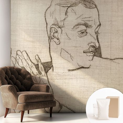Tapete Vliestapete mit Kleber - Wanddekoration Wohnzimmer - Tapete Schlafzimmer Ausdrucksstarke Figur 250x250 cm (1/5)