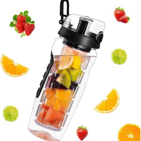 Bouteille spatiale 946ml, tasse PCTG monocouche pour infusion de fruits, avec infuseur grille, plastique alimentaire (1/3)