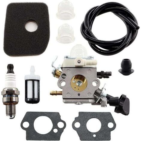 Kit carburateur pour souffleur Stihl modèles BG86, SH56, SH56C, SH86, SH86C, BG86CE, BG86Z et BG86CEZ, comprenant filtre à air et bougie. Remplaçable par ZAMA C1M-S261B, 4241 120 0616. (1/4)