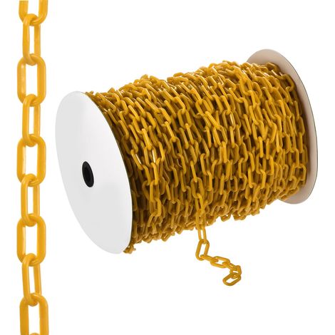 Chaîne barrière plastique 300 pieds Chaîne barrière sécurité Jaune (1/5)