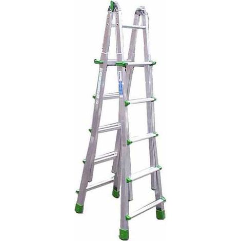 Escalera multiusos All Eurobriko de 5 peldaños, 6+6 pasos