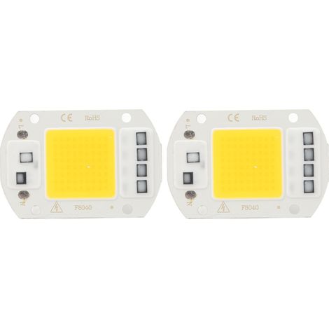 2 Pièces LED COB 50W Lumière Chaude, Puce Haute Puissance Sans Pilote Intégré SMD, Ampoule COB Efficace à Retournement Lumineux. (1/5)