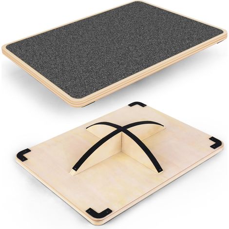 Professionelles Balanceboard aus Holz für Erwachsene – rutschfest, Belastbarkeit 158,8 kg. Geeignet für Physiotherapie, als Stehpult und für das Core-Training. (1/5)
