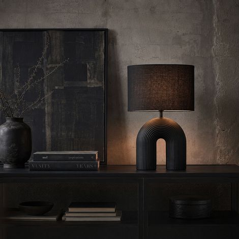 Lampe - HOME DECO FACTORY - Archi - Céramique - Noir