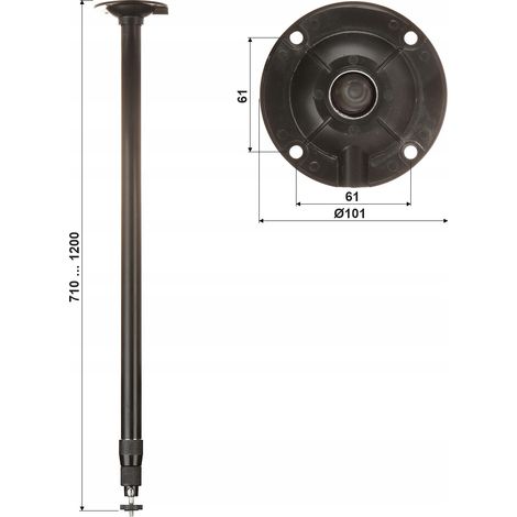 Support de plafond pour caméra télescopique BR-60X120-B