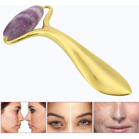 Gesichtsmassageroller aus Amethyststein zur Glättung von Falten und Straffung der Haut – Anti-Aging-Gesichtspflegegerät (1/5)