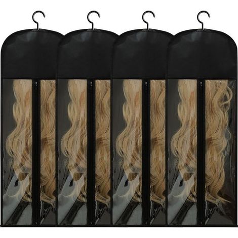 4 pezzi - Manicotti per extension - Sacchetti per riporre le parrucche - Organizzatore per extension - Borsa per extension - Borsa per riporre le parrucche - Pezzi per capelli - Borsa per riporre le e (1/5)