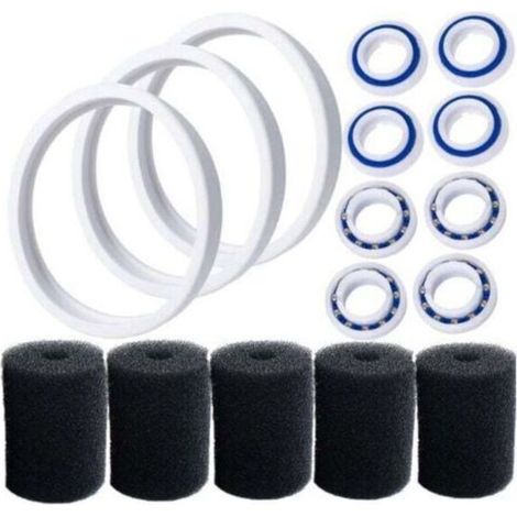 C10 Pneumatiques adaptables de rechange Compatible avec Polaris 180 280 360 380 Robot nettoyeur piscine avec C60 roulements à billes de roue et 9-100-3105 Épurateur de tuyau de balayage (1/3)