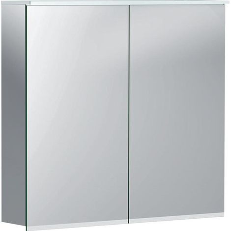 Armoire de toilette Geberit Option Plusavec éclairage et deux portes: Largeur 75cm, Hauteur 70cm, Profondeur 17.2cm, , miroir extérieur, miroirs intérieur et extérieur