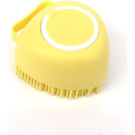 Brosse massante pour bain d'animaux, silicone doux, accessoires pour chiens et chats, 1 pc (jaune) (1/5)