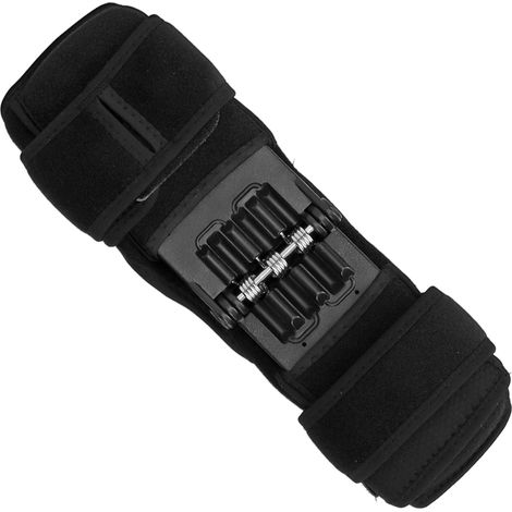 Genouillère de soutien à ressort avec coussinet stabilisateur d'articulation pour la randonnée et l'escalade (noir) (1/5)