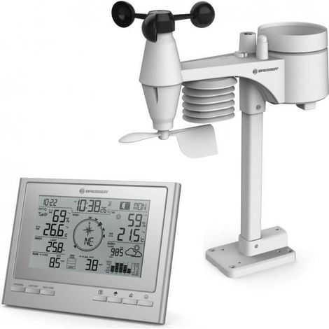 Bresser station météo ClimateScout digital argent/blanc 2 pcs