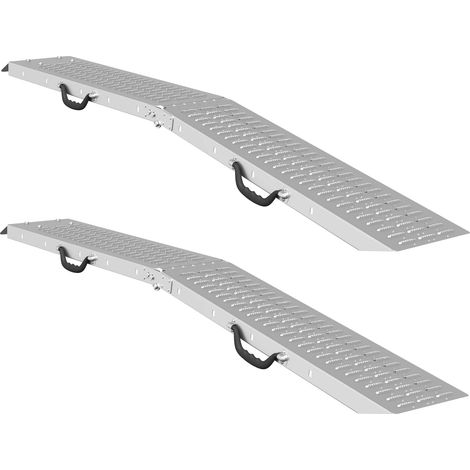 Rampe Pliable 200kg par rampe 2 pcs Argenté 186 x 23 x 4,5 cm