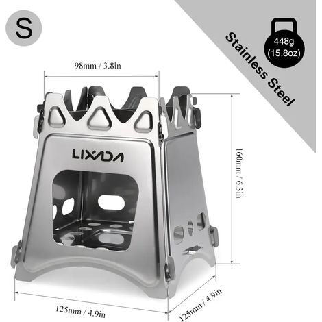 Réchaud à bois de camping compact et pliable en titane avec mini réchaud à alcool, brûleurs pour la cuisine en randonnée et en pique-nique, réchauds de cuisine portables (1/5)