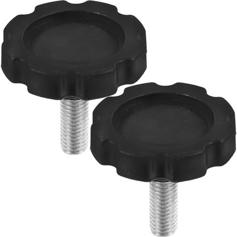 Lot de 2 boutons à vis filetés M8 - Pièces de rechange pour pied de parasol pour terrasse et jardin - Boutons de serrage à dégagement rapide (1/5)