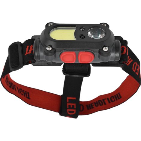 Lampe frontale LED à bandeau ajustable, 6 modes d'éclairage, activation par induction, étanche, 5 V, double source lumineuse. (1/5)
