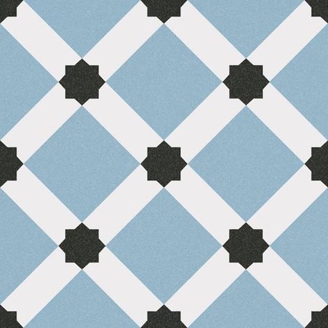 Vives Azulejos Y Gres – Carreaux de ciment 20x20cm bleu clair satinés – Effet carreau ciment coloré – Pour sol et mur intérieur – Boîte de 1 m2 (1/5)