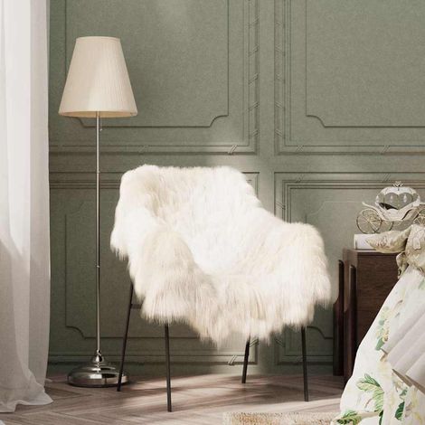 Housse de chaise en peau de mouton islandaise Crème 70x110 cm (1/5)